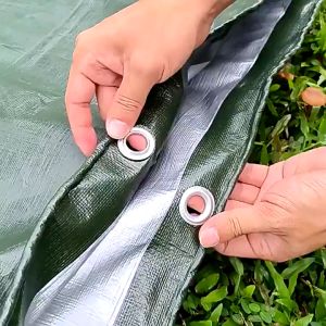 [Double Side] Silver Green Canvas Canopy Tarpaulin Sunshade Insulation Tarp Shading Awning Camping Tent Kanvas Khemah
