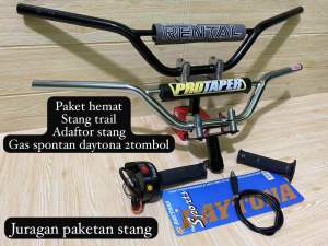 Paket hemat stang trail+adaftor stang+gas spontan daytona 2tombol