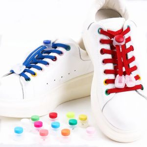 1 Pair Elastic Shoe Laces Round Snap Lock Flat Shoelaces Without Ties Children Adult Safe And Fast Lazy Shoelace Accessories