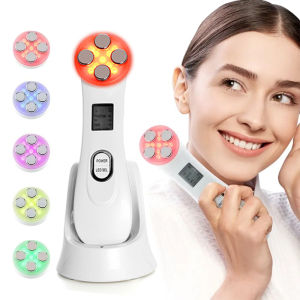 เครื่องนวดหน้าด้วยคลื่นวิทยุ LED Photon ช่วยกระชับผิวหน้า ลดเลือนริ้วรอย ด้วยไอออนและไมโครเคอร์เรนท์ สำหรับการดูแลผิวหน้าส่วนบุคคล