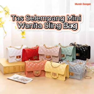 Murah Banget - Tas Mini Wanita Rantai / Tas Selempang Polos Jelly Ala Korea Import / Slingbag Fashion / Mini Jelly Bag Fashion