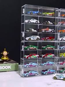 1Set 8 Slot 1:64 Scale Car Model Storage Box Clear Dustproof Display Collection Storage Container Toy Car Shelf
