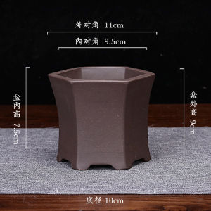 Purple Clay Flower Pot Small Diameter Ceramics Bamboo Old Pile Succulent Arum Clear Shelf Home Decor Table Top Garden Planter