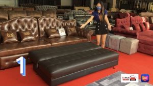 โซฟาปรับนอน 3 ระดับ งานแบรนด์คุณภาพ เดินลายตะเข็บคู่ทั้งตัว เพิ่มความสวยงามนุ่มสบาย ขาเหล็กอย่างดี