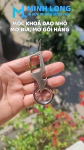 Móc Chìa Khoá Đa Năng Kèm Chức Năng Mở Bia Đồ Mở Hộp Mini Dài 23mm Kim Loại Sáng Bóng Móc khoá Mở Bia Gồm 2 Khuyên 1 khuyên Nhỏ 1 Khuyên To