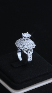 Nhẫn nữ Bạc 925 Xi Kim Moissanite Viên Chủ 5.4mm KNNU0012 Kim Luxury