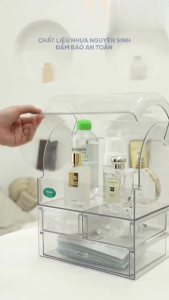 Kệ Mỹ Phẩm Để Bàn Việt Nhật 3639 Tủ Đựng Mỹ Phẩm Tủ Đựng Đồ Skincare Có Nắp Chống Bụi - TADAHOME