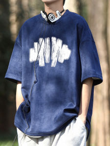 Graffiti Print Breathable Polyester T-Shirt for Men Loose Fit Short Sleeve Summer Fashion Trendy Teenage Daily Wear