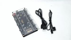 Hub Quạt 2 Trong 1 8 Cổng ARGB & PWM Với Bộ Chia Nguồn SATA Hỗ Trợ Đồng Bộ 12V 4Pin PWM Và 5V 3Pin ARGB Cho Hệ Thống Làm Mát Case PC Linh Kiện PC Acrylic