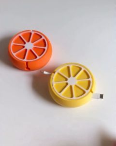 SLYCELAB Citrus Cable Organizer 3D Printed Cute Lemon Orange Lime Portable Cable Charger Winder