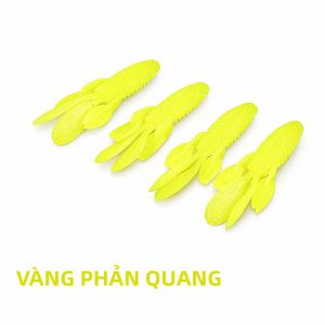 Mồi Câu Mềm Dẻo Hopeblaze Màu Xanh Lá/vàng/đỏ Có Gân Đuôi Lá Lắc Lư Nhũ Kim Tuyến Dành Cho Cá Bass Cá Pike Cá Walleye Cá Hồi Cá Da Trơn