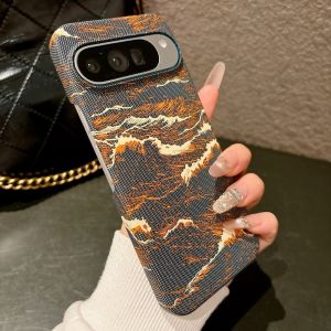 szhaiyu | Luxury Kevlar Pattern Leather for Magsafe Wireless Charging Phone Case for Google Pixel 7 8 9 10 Pro XL 10A 9A Magnetic Cover