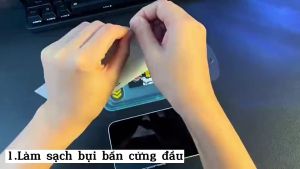 Kính cường lực KingKong kèm KHUNG TỰ DÁN full viền trong suốt cho 17 16 pro max 15 14 13 Plus 12 Pro MVSTORE
