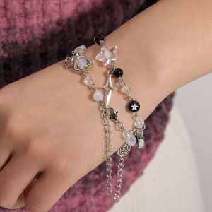 2Pcs Y2K Temperament Five-pointed Bracelets Couple Chain Bracelet Friends Jewelry Gift