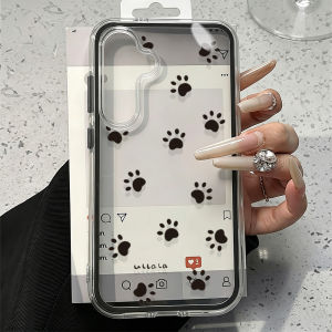 Clear 2in1 Case For Samsung A57 5G Cats Paw Cover A56 A55 A37 A36 A35 A17 A53 A54 A34 A26 S26 Ultra S25 S23 S22 S24 Plus Funda