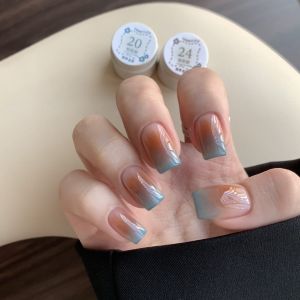 Cherry Life Nail Art Blue Brown Combo Beginner Friendly Nail Polish Gel Self Adhesive Easy to Use Long Lasting Colorful Nail Oil