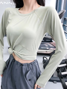 Annerun Waist-Tight Slim Looking Fitness Short Sleeve Quick-Dry Casual Running Sportswear Pilates Skipping Rope Yoga T-shirt