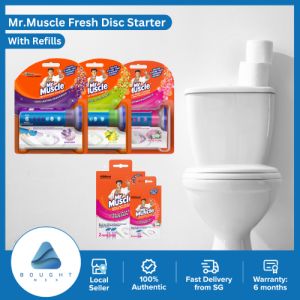 Mr Muscle Toilet Bowl Cleaner Fresh Disc Starter Freshener Refill 12s 24s Bathroom Long-Lasting Fragrance Prevent Stains