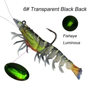 BURLE Shrimp Lure Soft Plastic Fishing Lures Redfish Bass Prawn Lure With Pre-Rigged Head