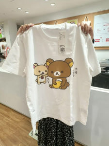 Áo Thun Tay Ngắn Cotton Nguyên Chất Dáng Rộng Dễ Thương Cho Nam Và Nữ Mùa Hè Thường Ngày in Họa Tiết Hoạt Hình