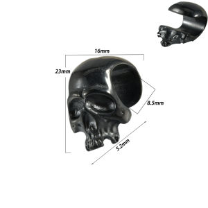2-1PCS Punk Skull Ear Plugs Tunnels Earring Ear Stretched Magnetic Ear Weights Expander Stainless Steel Ear Gauges Body Jewelry