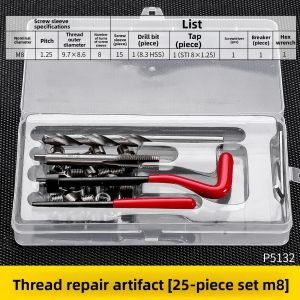 Metric Thread Repair Insert Kit Stainless Steel Spark Plug Tap For Auto Car Engine Damaged Threads Restoration Motorcycle Tool