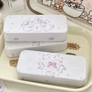 PICKIT การ์ตูนลายการ์ตูน กล่องใส่แว่นตา ลายสุนัขแมว หนังพียู กล่องเก็บแว่นกันแดด น่ารักน่ารักๆ น้ำหนักเบามาก กล่องใส่แว่นตา