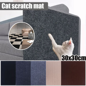 แผ่นปูรองบนโต๊ะผ้าใยสังเคราะห์30X30ซม.แผ่นพรมสไปซิ่งกันรอยขีดข่วนโซฟาสติกเกอร์ป้องกันการขีดข่วนติดเองที่บ้านสติ๊กเกอร์ติดผนัง DIY ป้องกันของเล่นกระดานลับเล็บสำหรับแมวแมว