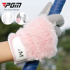 PGM 1 Pair Winter Plush Thickened Golf Gloves Ladies Anti-Slip Granules Sport Gloves Women Left and Right Hand Mittens Keep Warm