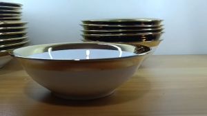 LUXURY PORCELAIN GOLD RIM SOUP / SALAD BOWL SIZE 7 INCHES ROUND