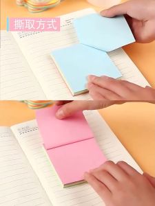 Sticky Notes 4 Kinds of Bright Colors 100 Sheets Student Solid Color Memo Pads Learning Memo Marker