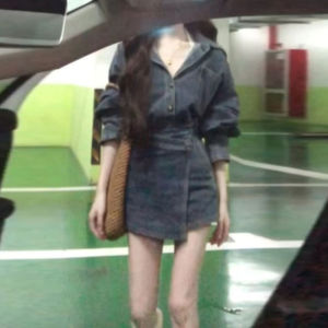 CHANGTONG | Stylish Korean Chic Small Size Womens Denim Set