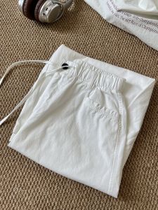 Quần Ống Rộng Cotton Nguyên Chất Mỏng Chất Lượng Cao Mùa Hè Cho Phụ Nữ Nhỏ Nhắn Quần Dài Thường Ngày Nine-Ten Quần Dài Công Sở