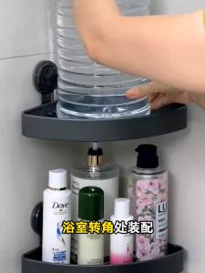 Aluminum Bathroom Shelves With Suction Cup Corner Shelf Without Drilling Shower Rack Wall Shampoo Holder Bathroom Organizer