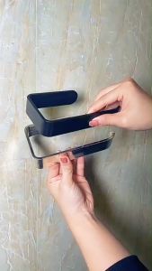 Roll Paper Holder Self Adhesive Plastics Wall Mount No Punching Tissue Towel Roll Dispenser for Bathroom Kitchen Bathroom Accessories