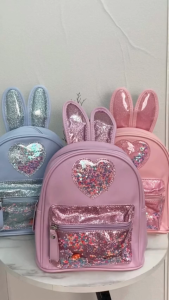 BLIBAG (641) Tas Ransel Anak Perempuan Lucu – Mini Backpack Bunny Ears Glitter / Tas Sekolah Anak Kekinian 2025