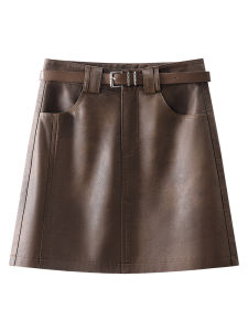 Caramel Short A-Line Skirt Women Summer High Waist Slimming Shortie Skirt Bodycon Mini Skirt Half-length Summer Fashion