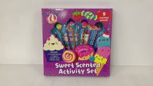 Sweetie Pie Activity Set For Kids with 9 Scented Colour Pencils 4 Toppers & Stickers