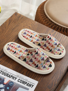 Summer Bohemia Home Fabric Slippers Couple Mens and Womens Home Bedroom Floor Non Slip Soft Bottom Mute