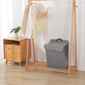 Foldable Wall Mount Dirty Laundry Basket With Lid Large Storage Box Dirty Clothes Toy Organizer for Household Dormitory