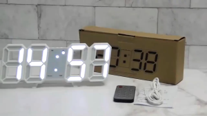 Modern Digital LED Wall Clock with Alarm Large Display and USB Charging