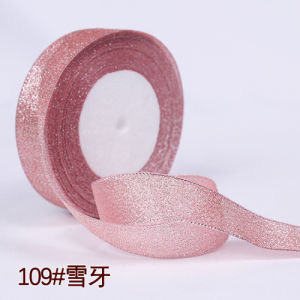 6/10/15/20/25/40mm 25yards Gold Silver Metallic Glitter Ribbons Crafts Sewing Fabric Christmas Party Wedding Supplies Gift Wrap