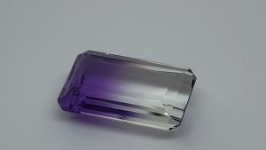 Natural Brazil Purple Yellow Color Ametrine 20.17 Cts. Emerald Cut Eye Clean Loose Gemstone