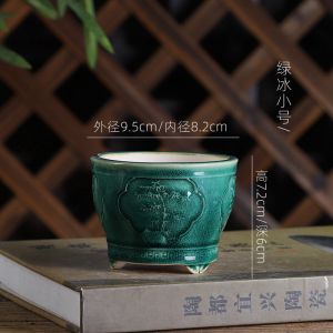 High-End Handmade Glazed Pot Z51 Four Friends Orchid Basin Premium Potted Plants Flower Pots Simple Style Desktop Greenery