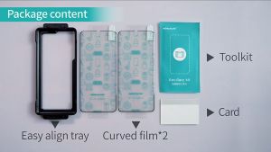(Mua 1 tặng 1) Tấm dán màn hình curved film full viền 3D cho Samsung Galaxy S23 Ultra hiệu Nillkin Full Glue Screen Protector có độ mỏng chỉ 0.23mm mặt vát cạnh 2.5D ôm sát toàn bộ viền tặng kèm khung tự dán dễ dàng dán tại nhà