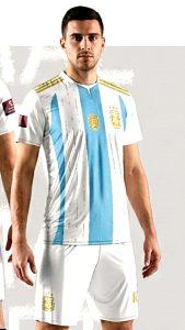 Jersey Sepak Bola Full Printing – Desain Argentina Terbaru Custom Nama No – Bahan Dryfit Premium