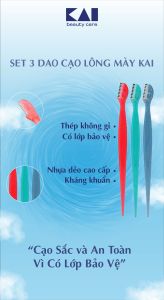 Dao Cạo Lông Mày Kai EBR-3P ( 08757 - 1 Set 3 Cây )