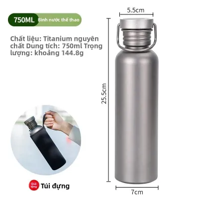 Bình Nước Titan 600ml/750ml Dùng Cho Cắm Trại Ngoài Trời Đạp Xe Đi Bộ Đường Dài Thể Thao Du Lịch - Đồ Dùng Ngoài Trời Bền Chắc An Toàn Cho Thực Phẩm
