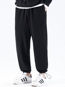 VIPIN | Mens Casual Sports Pants Spring Autumn Loose Fit Drawstring Trousers Fashionable Urban Style Cotton Polyester Blend Long Trousers