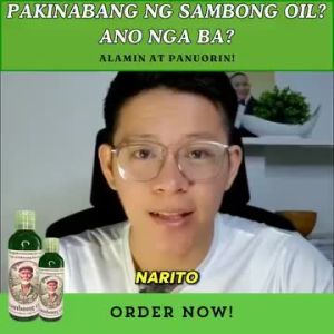 Sambong Miracle Oil 100% Natural Herbal Extract. Mahusay at Natural na Lunas para sa namamagang kasukasuan o Rayuma Kagat ng Insekto o Sugat. Ipahid din sa Dibdib para sa Maluwag na Paghinga.